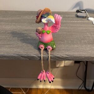 Tropical Flamingo Shelf Sitter